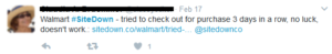 Shopper notifies Walmart that their check out is failing using Twitter