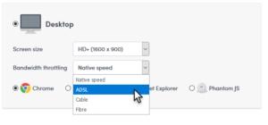 Desktop bandwidth throttling options