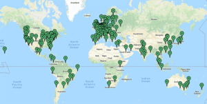 Map of Uptrends 184 synthetic testing sites
